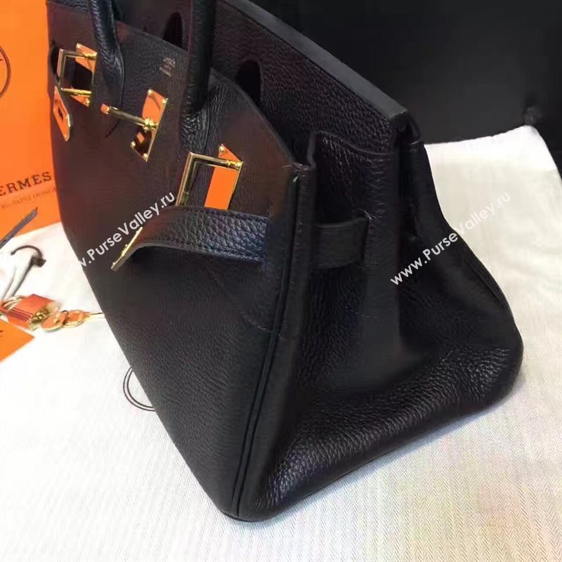 Hermes 42cm Birkin black leather bag 5114
