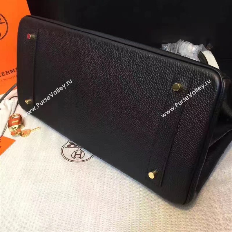 Hermes 42cm Birkin black leather bag 5114