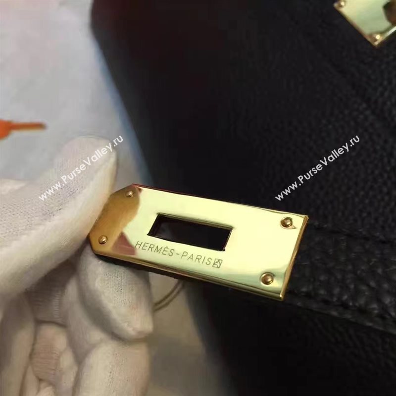 Hermes 42cm Birkin black leather bag 5114