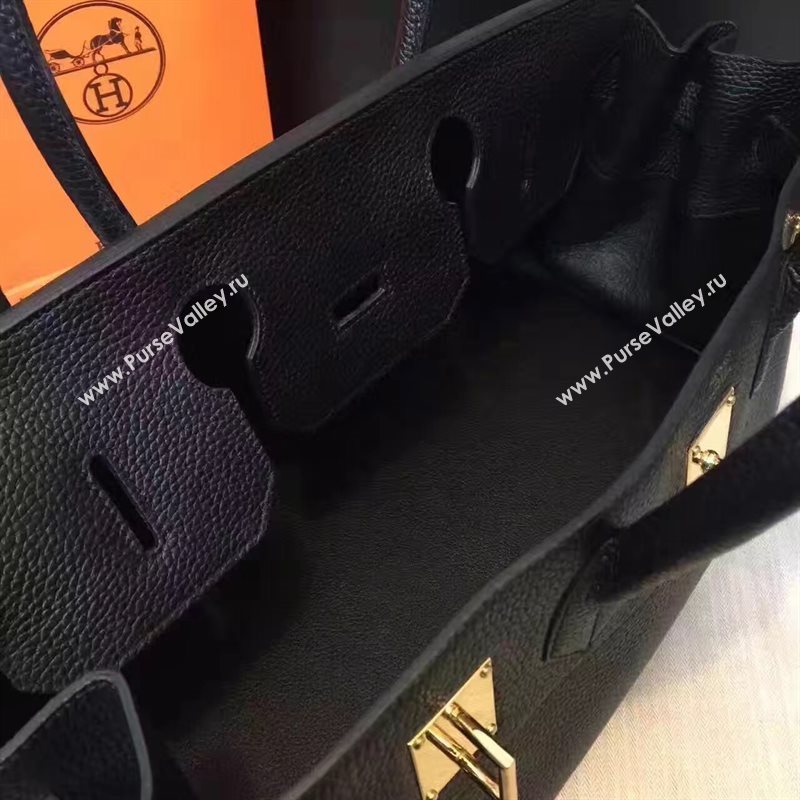 Hermes 42cm Birkin black leather bag 5114
