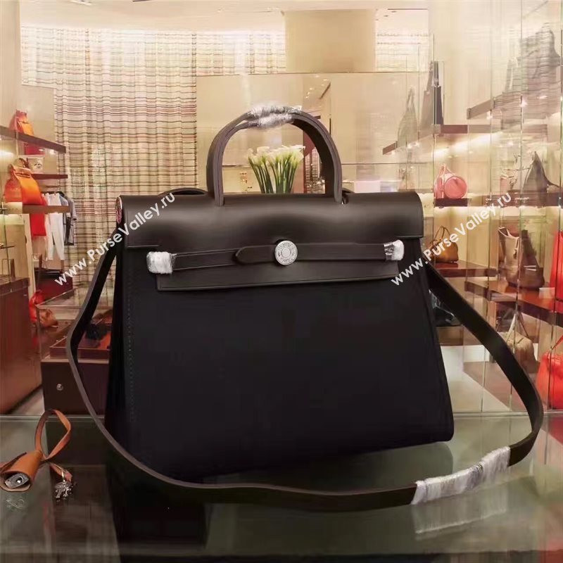 Hermes black Kelly 31cm bag 5116