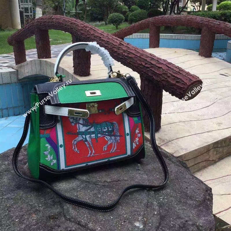 Hermes tri-color green Kelly bag 5124