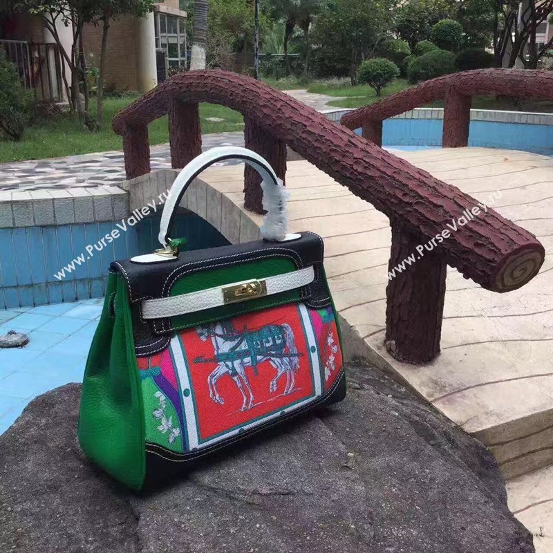 Hermes tri-color green Kelly bag 5124