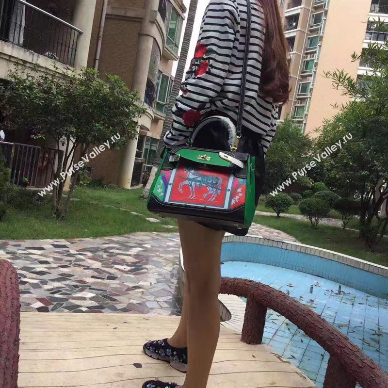 Hermes tri-color green Kelly bag 5124