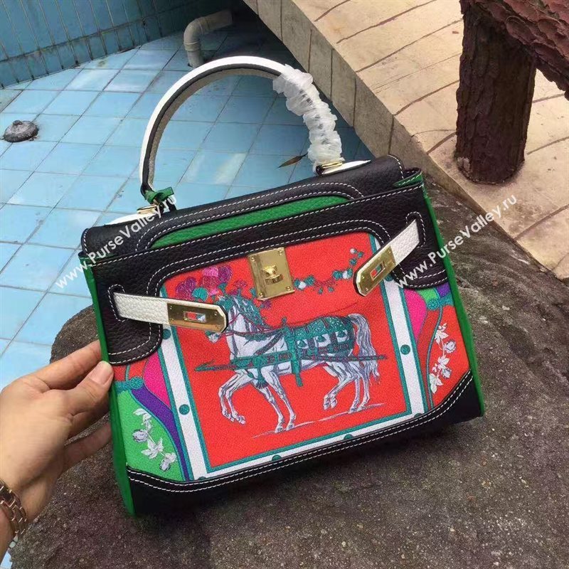 Hermes tri-color green Kelly bag 5124