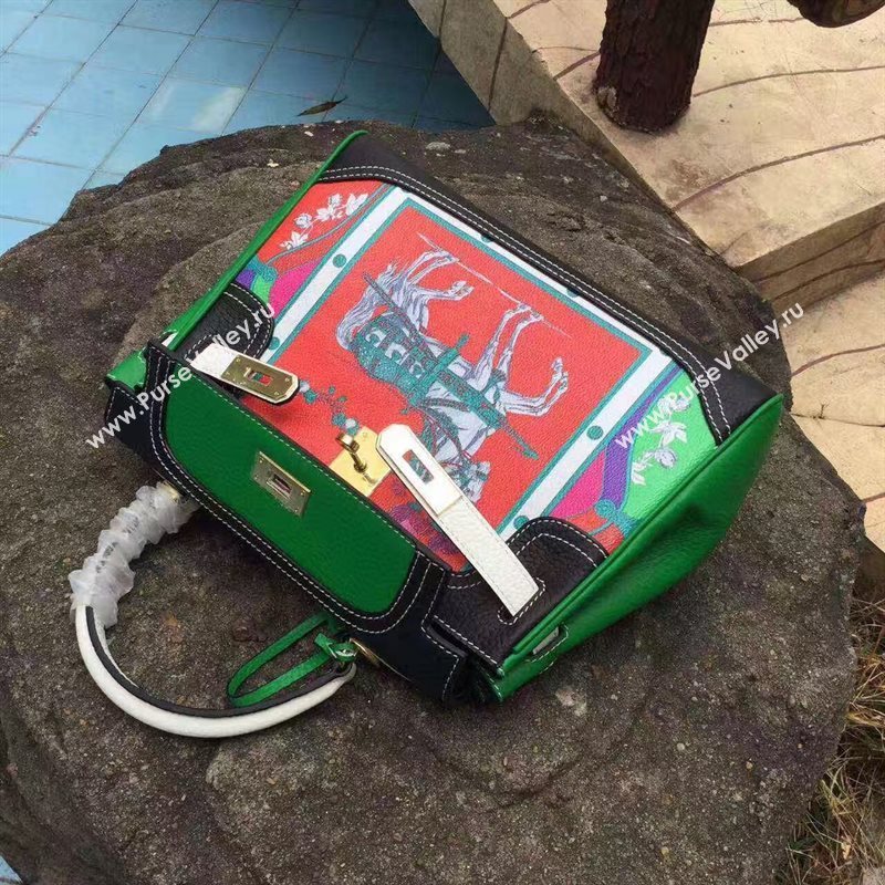 Hermes tri-color green Kelly bag 5124