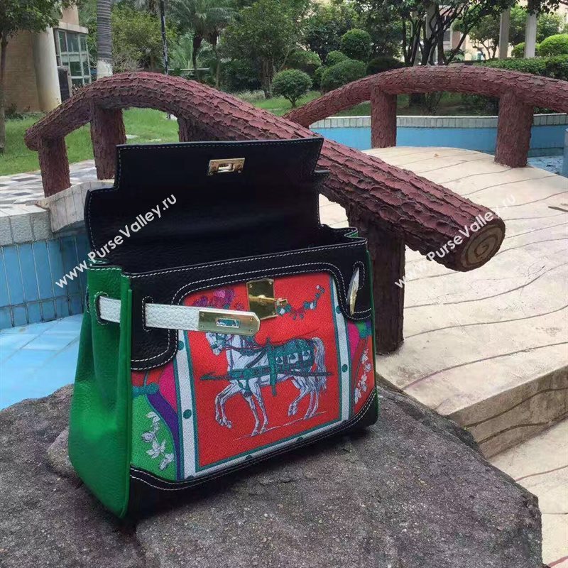 Hermes tri-color green Kelly bag 5124