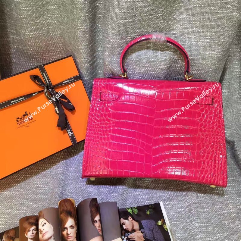 Hermes crocodile Kelly red rose bags 5240
