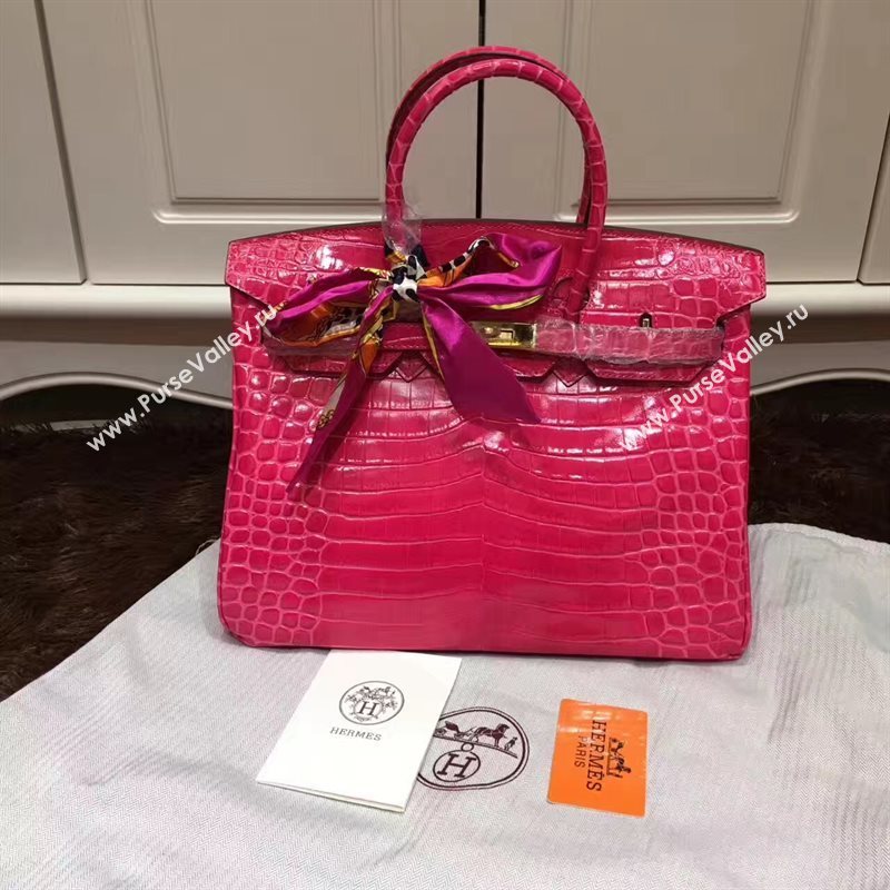 Hermes crocodile Birkin red paint bag 5241