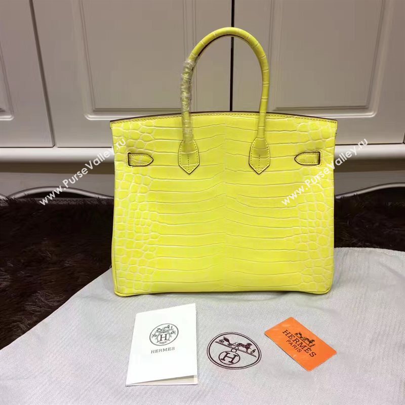 Hermes crocodile Birkin yellow paint bag 5243