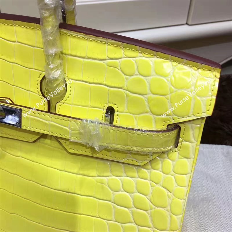 Hermes crocodile Birkin yellow paint bag 5243
