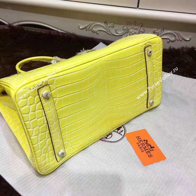 Hermes crocodile Birkin yellow paint bag 5243