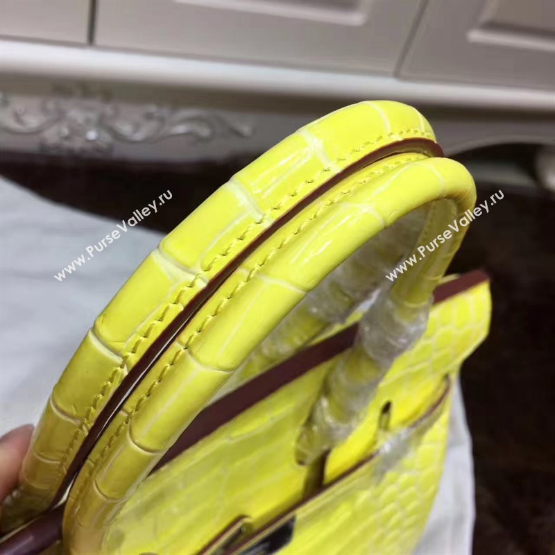 Hermes crocodile Birkin yellow paint bag 5243