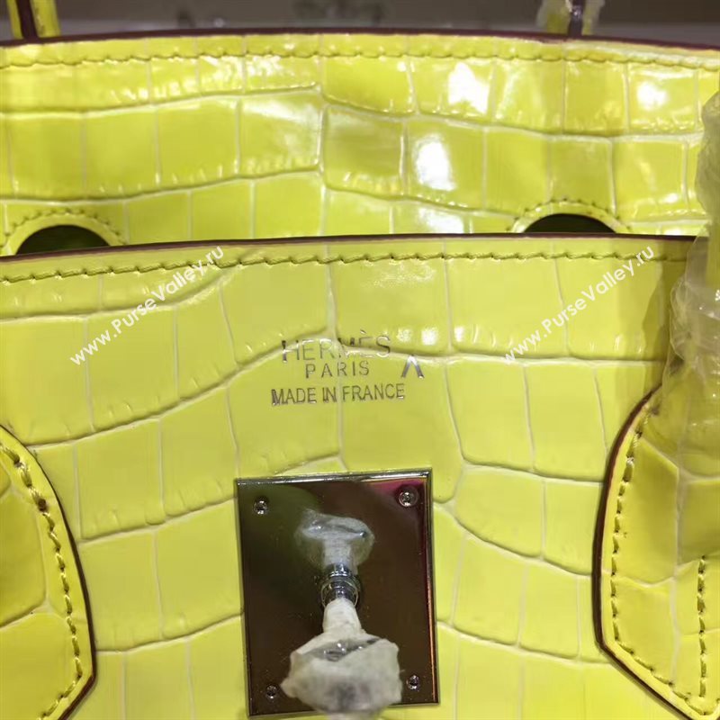 Hermes crocodile Birkin yellow paint bag 5243
