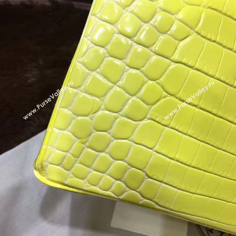 Hermes crocodile Birkin yellow paint bag 5243
