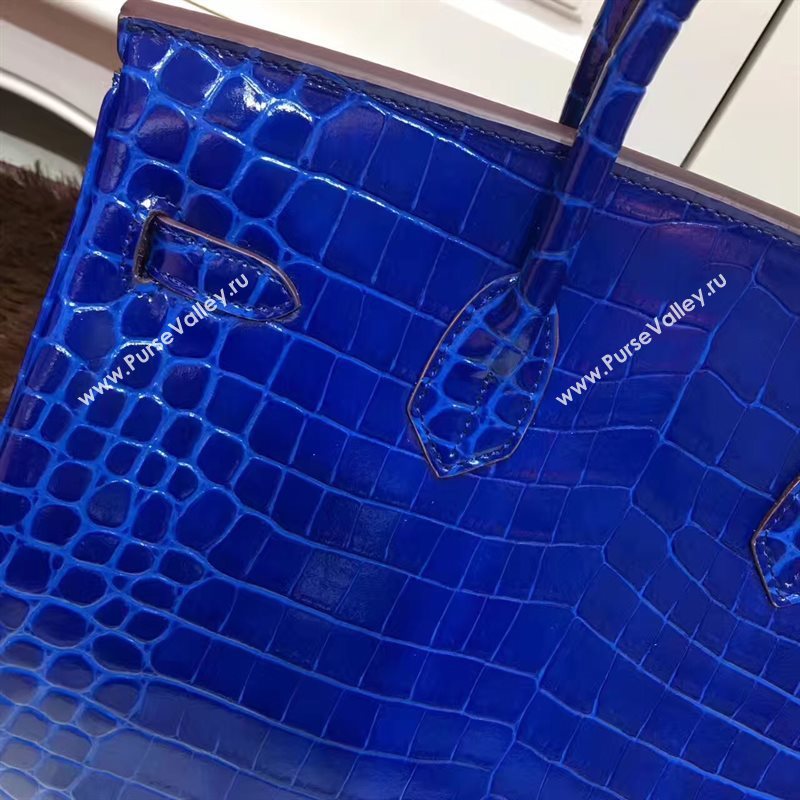 Hermes crocodile Birkin navy paint bag 5246