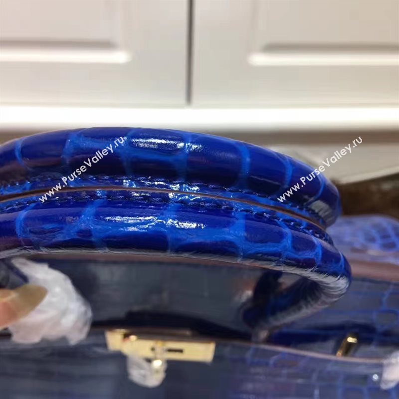 Hermes crocodile Birkin navy paint bag 5246