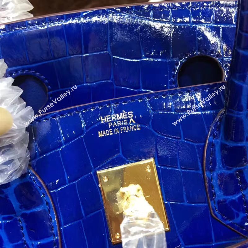Hermes crocodile Birkin navy paint bag 5246