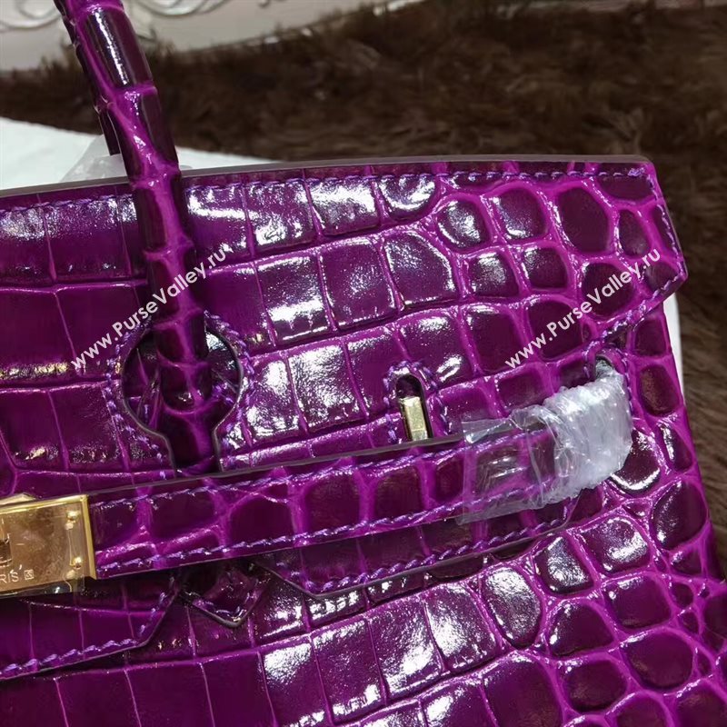 Hermes crocodile Birkin purple paint bag 5248