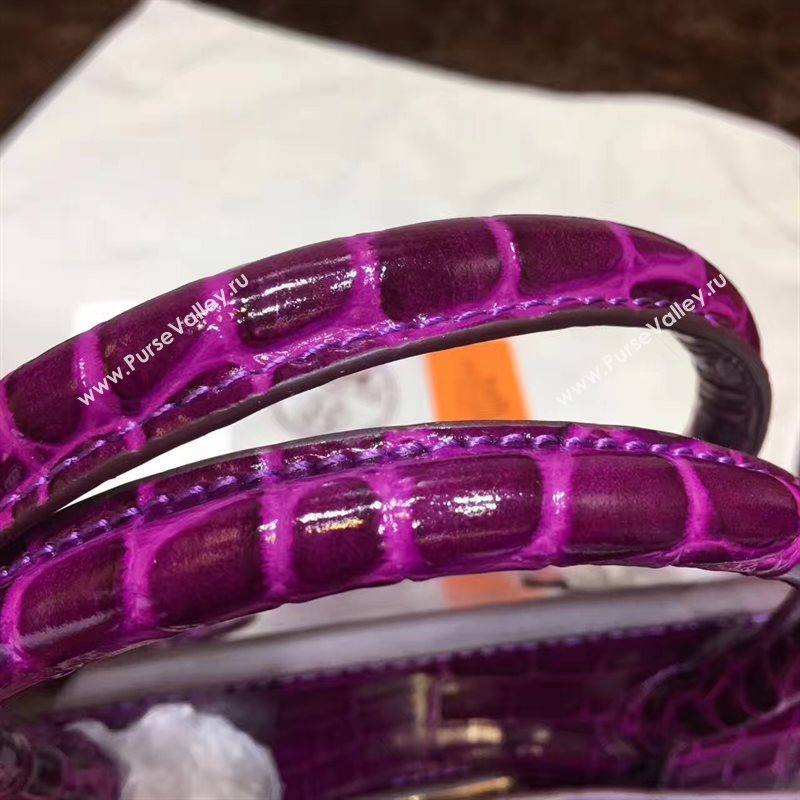 Hermes crocodile Birkin purple paint bag 5248