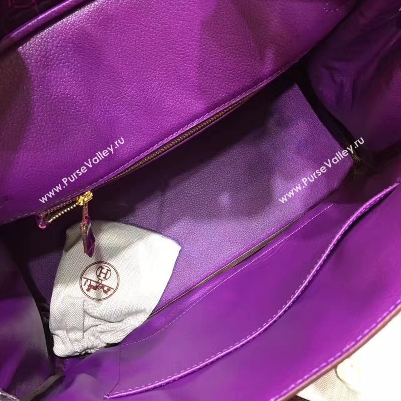 Hermes crocodile Birkin purple paint bag 5248