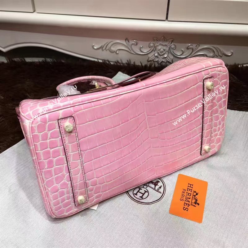Hermes crocodile Birkin pink paint bag 5250