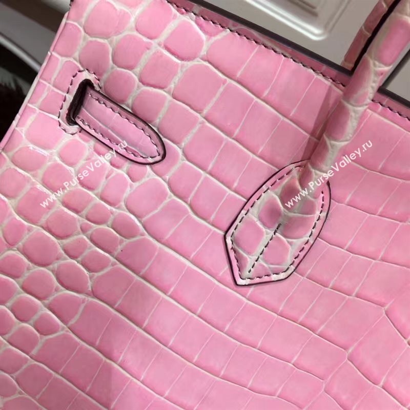 Hermes crocodile Birkin pink paint bag 5250