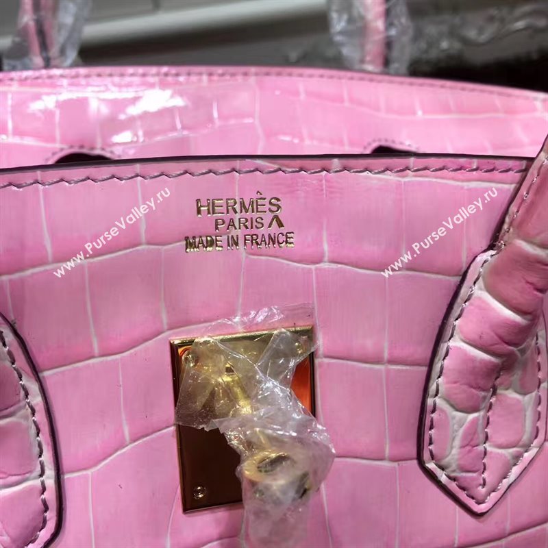Hermes crocodile Birkin pink paint bag 5250
