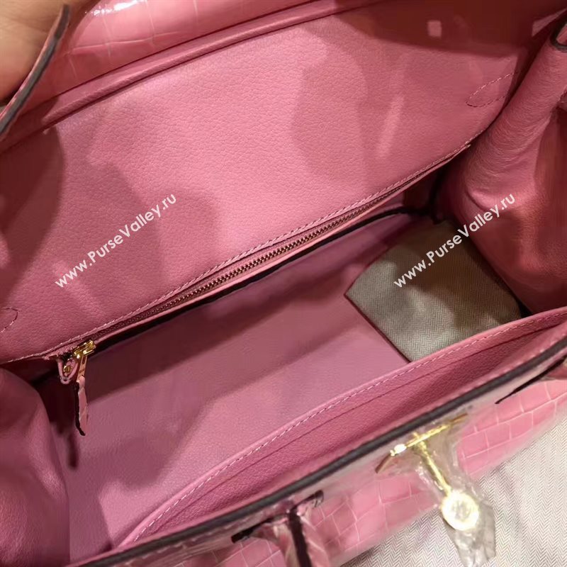Hermes crocodile Birkin pink paint bag 5250