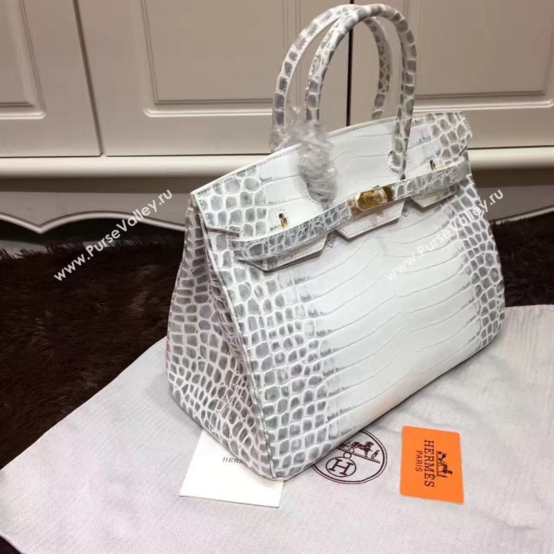 Hermes crocodile Birkin cream paint bag 5251