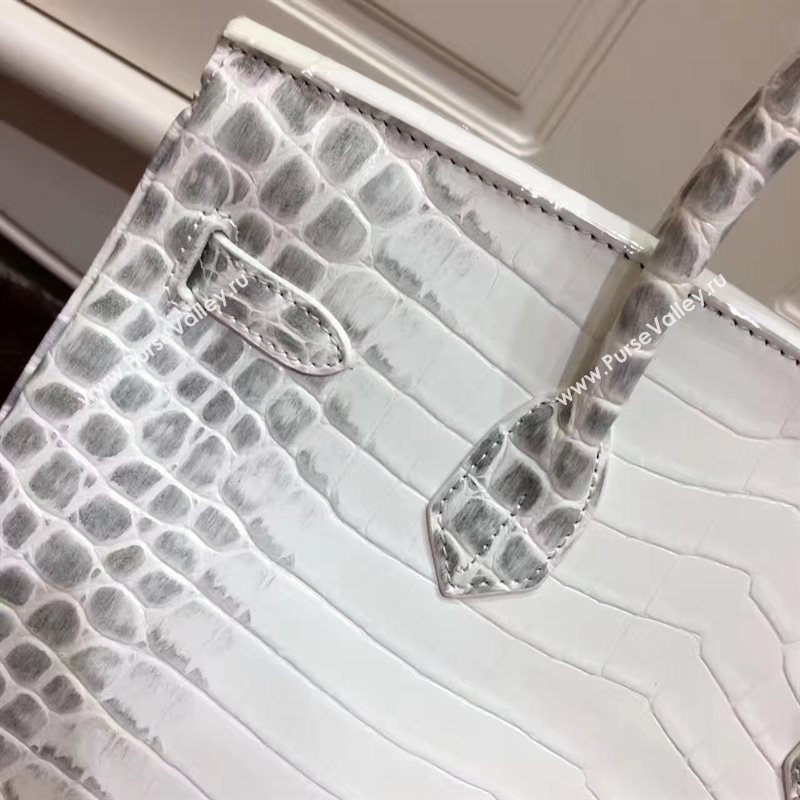 Hermes crocodile Birkin cream paint bag 5251