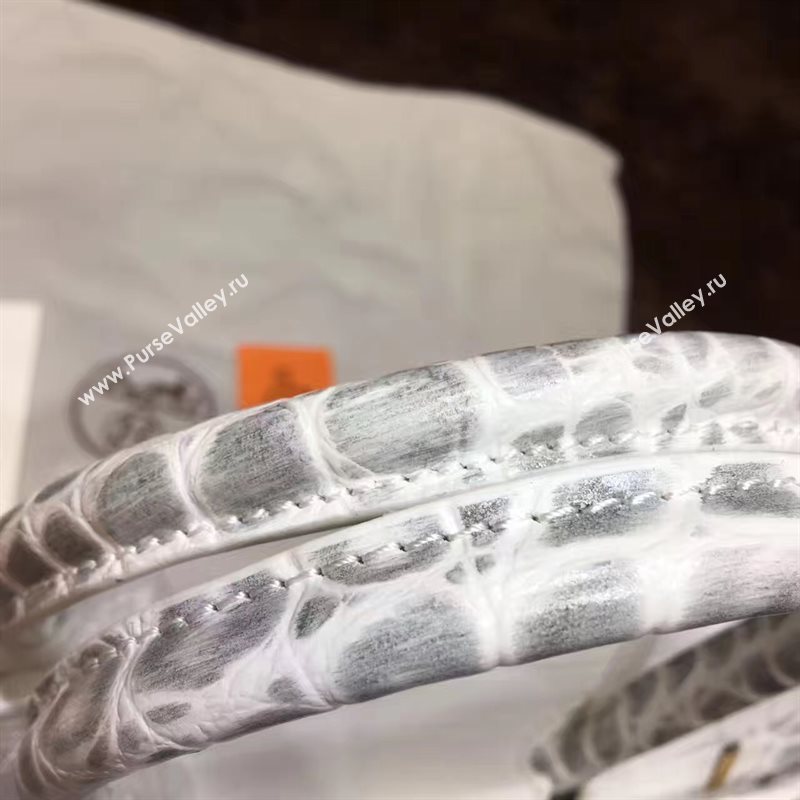 Hermes crocodile Birkin cream paint bag 5251