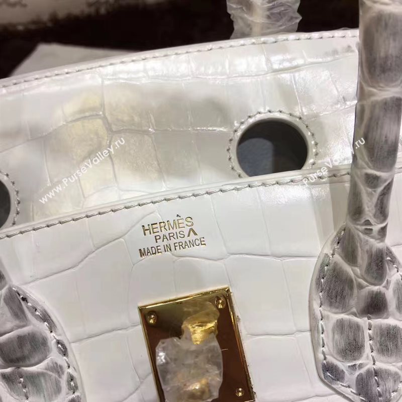 Hermes crocodile Birkin cream paint bag 5251