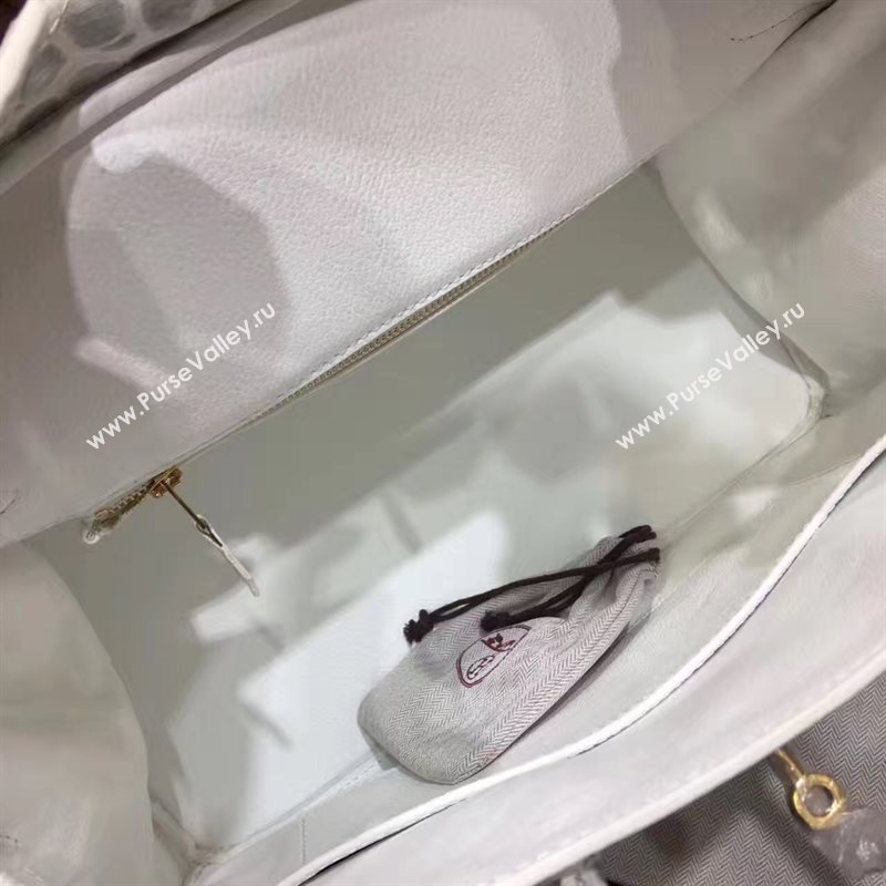 Hermes crocodile Birkin cream paint bag 5251