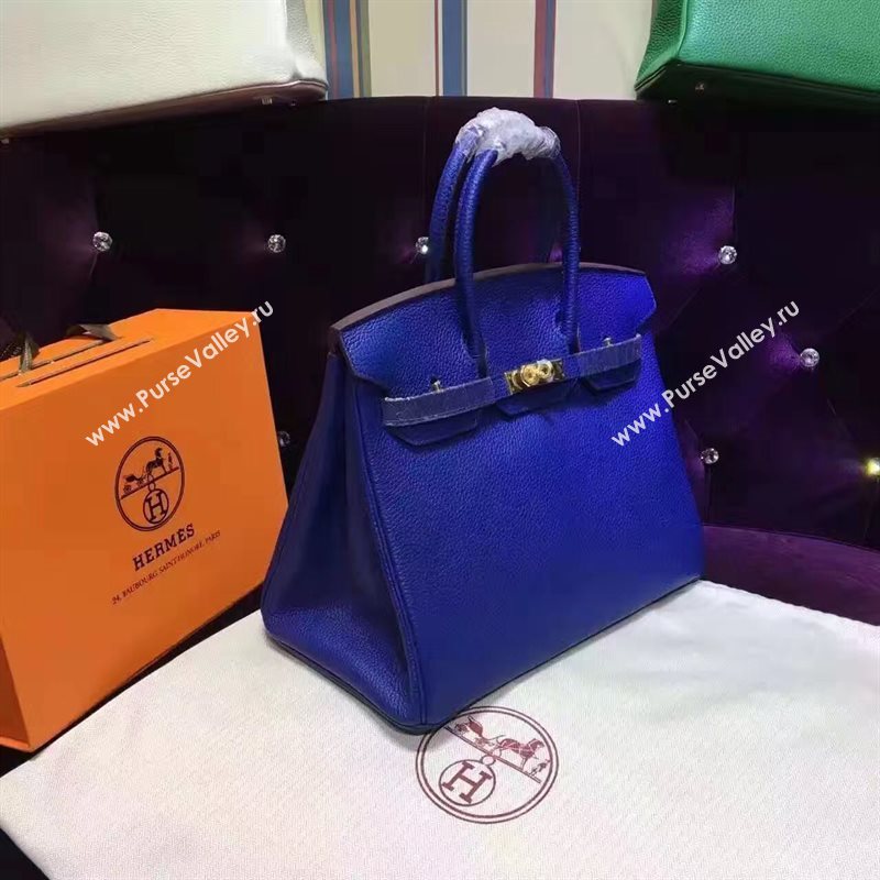 Hermes grain Birkin blue bag 5278