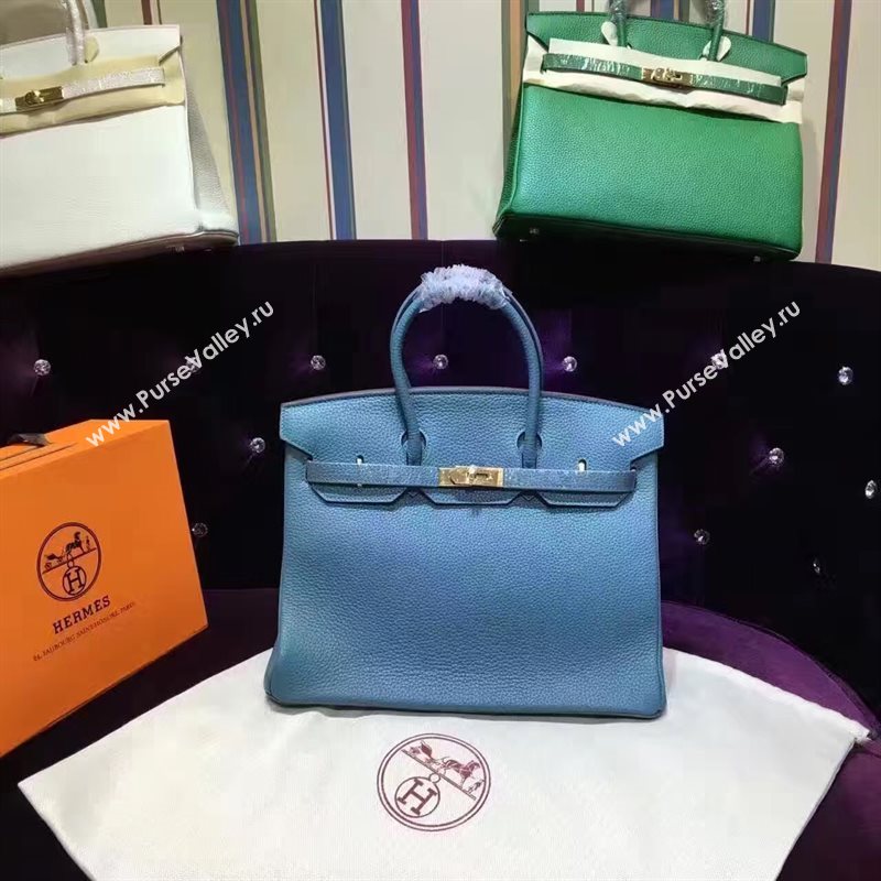 Hermes light Birkin blue bag 5285