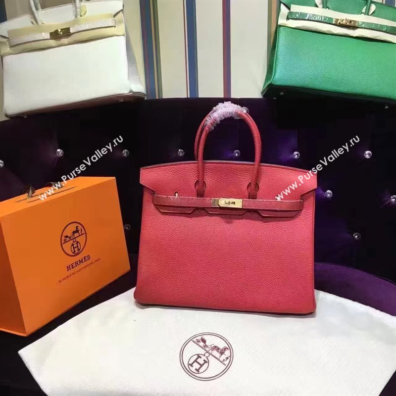 Hermes grain Birkin red bag 5289