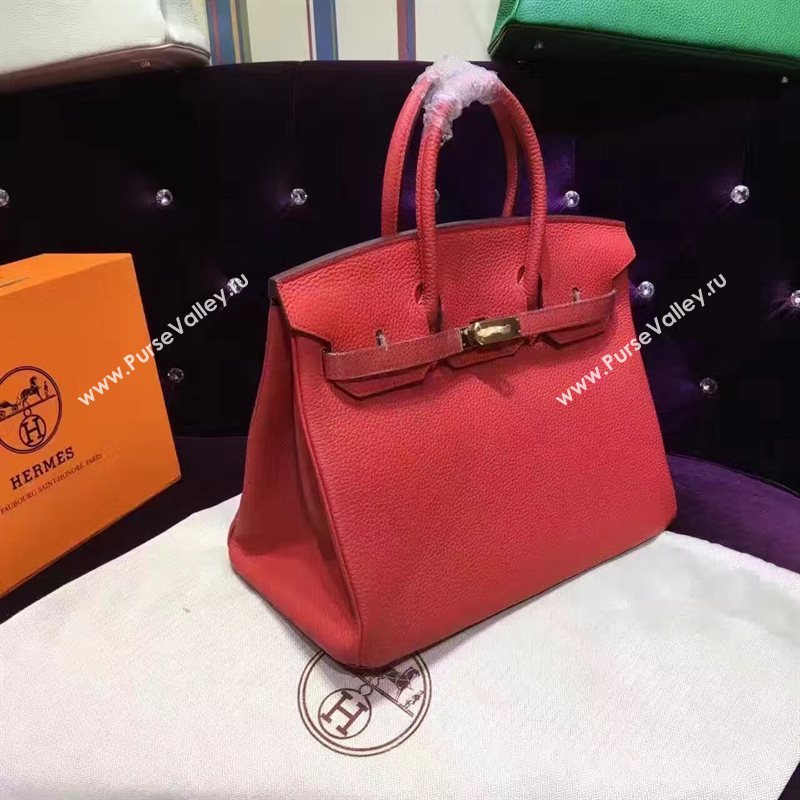 Hermes grain Birkin red bag 5289