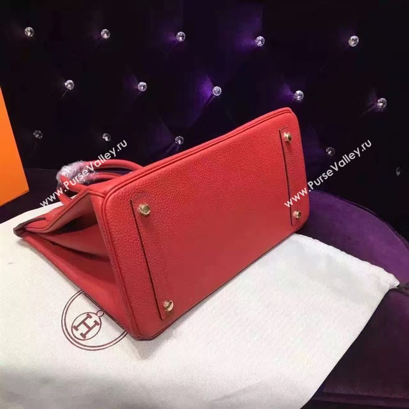 Hermes grain Birkin red bag 5289