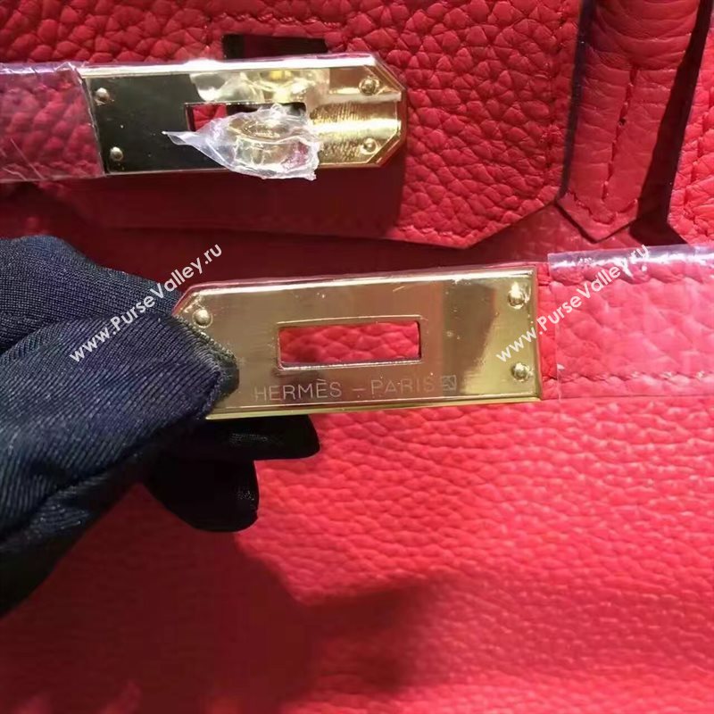 Hermes grain Birkin red bag 5289