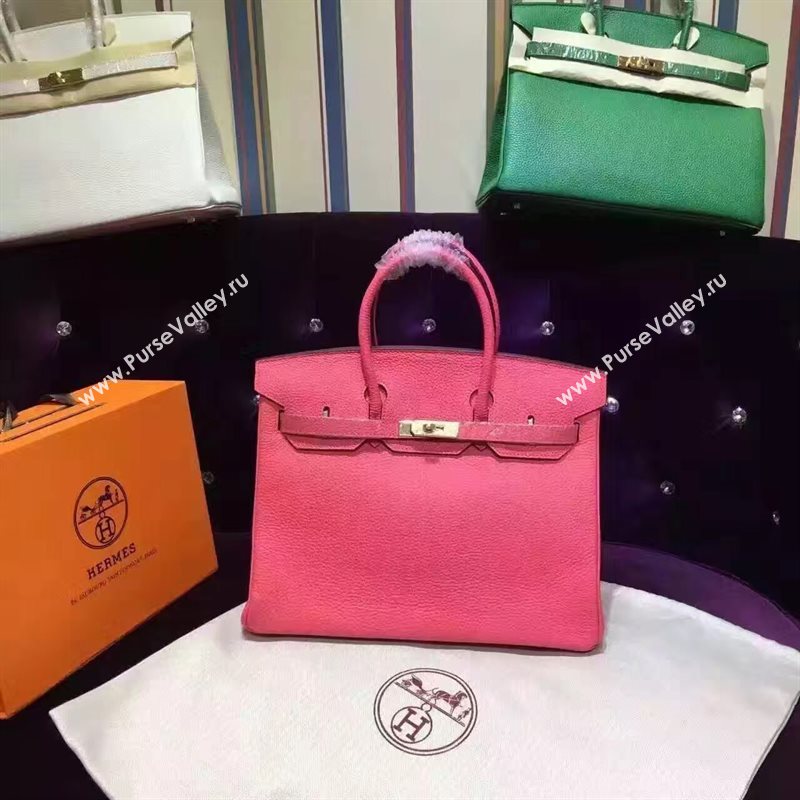 Hermes grain rose Birkin red bag 5293