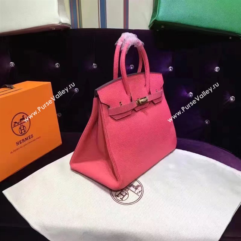 Hermes grain rose Birkin red bag 5293