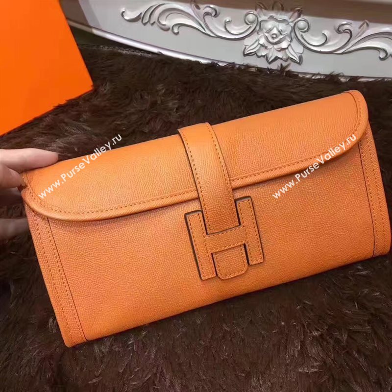 Hermes Epsom large tan clutch bag 5212