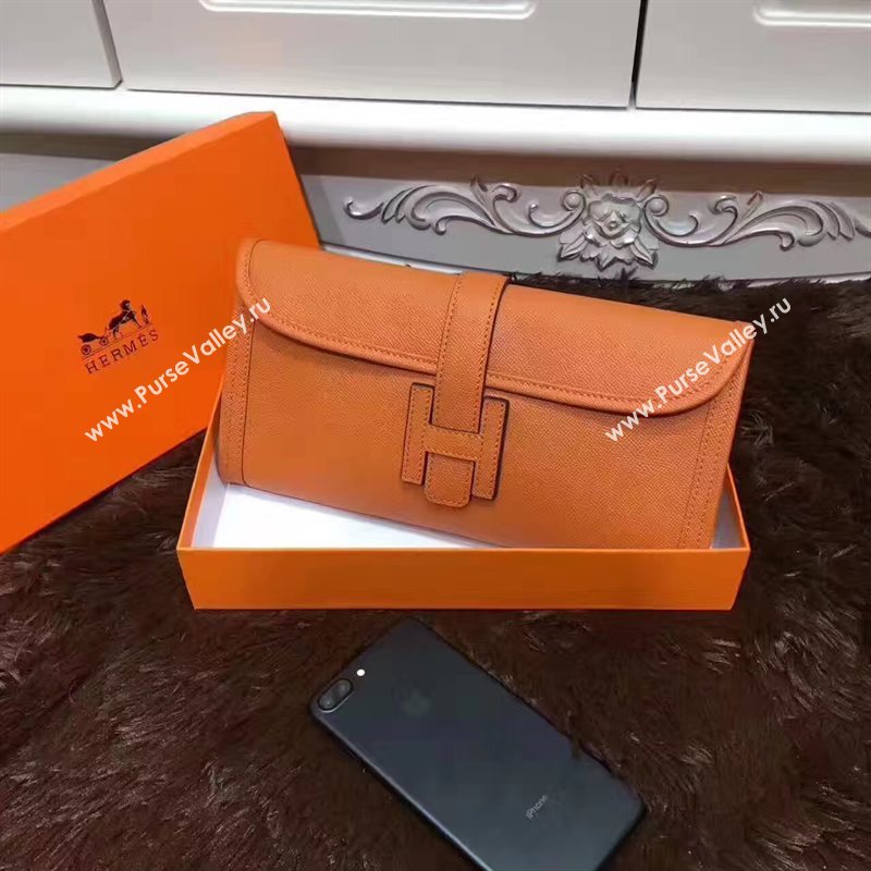 Hermes Epsom large tan clutch bag 5212