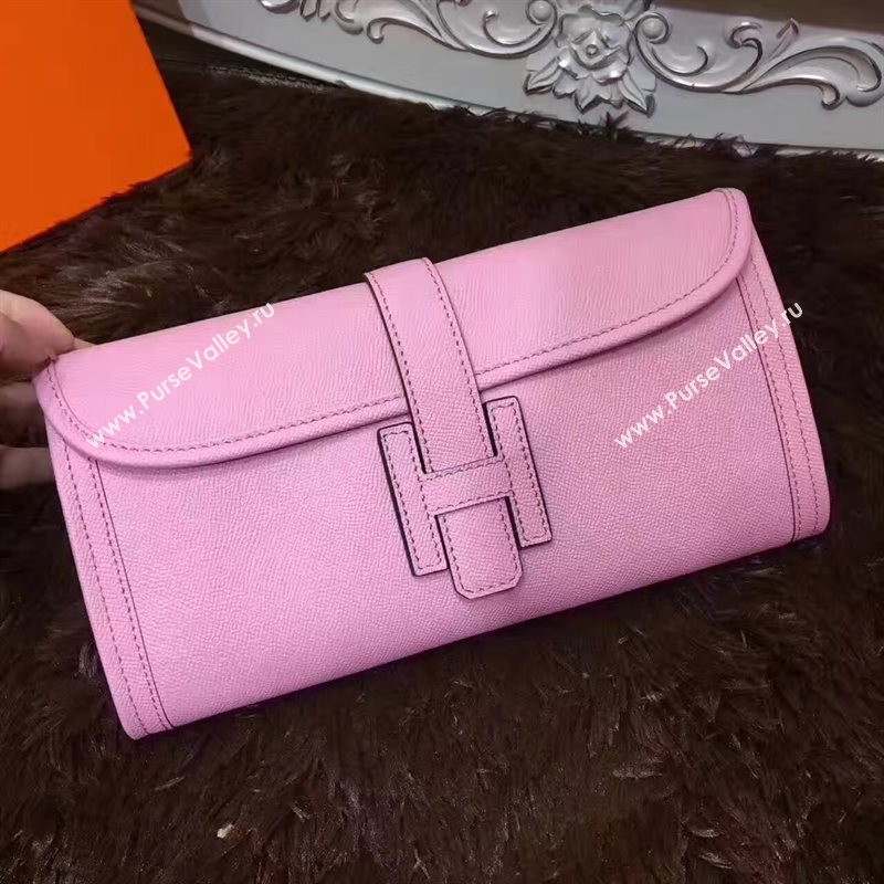 Hermes Epsom large pink clutch bag 5213