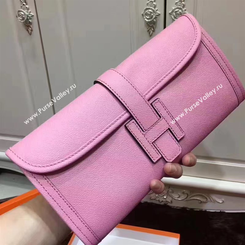 Hermes Epsom large pink clutch bag 5213