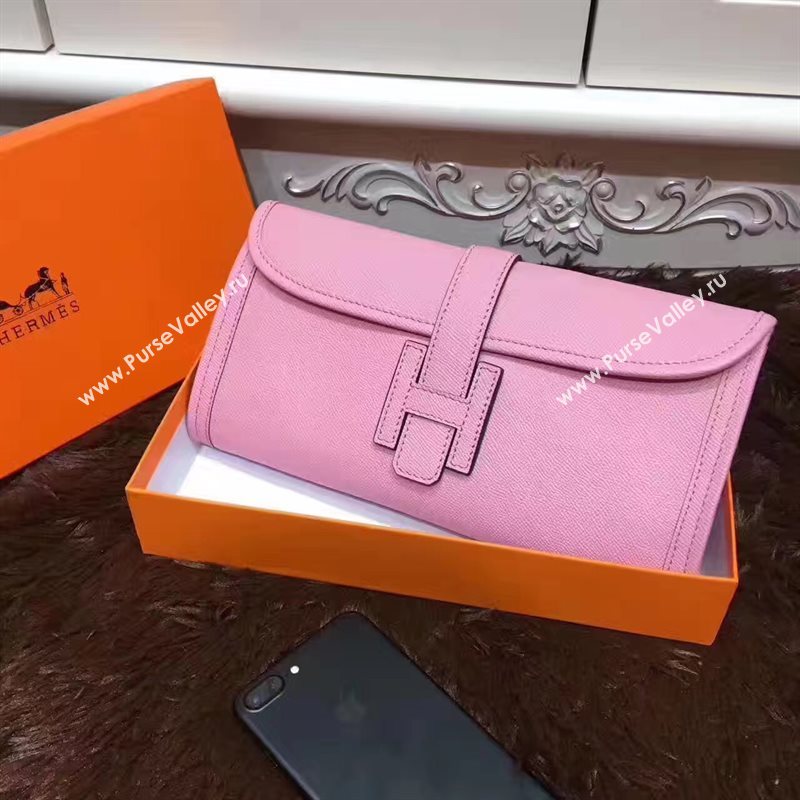 Hermes Epsom large pink clutch bag 5213