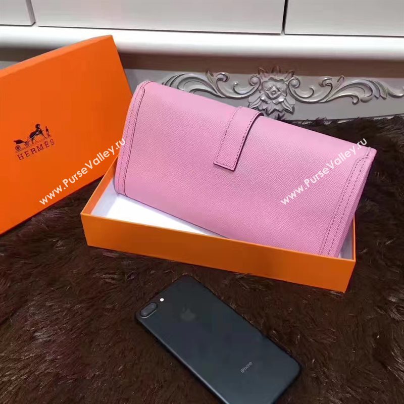 Hermes Epsom large pink clutch bag 5213
