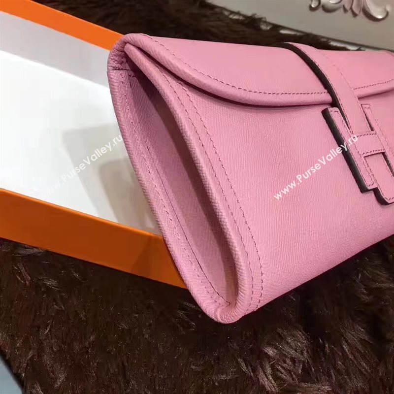 Hermes Epsom large pink clutch bag 5213