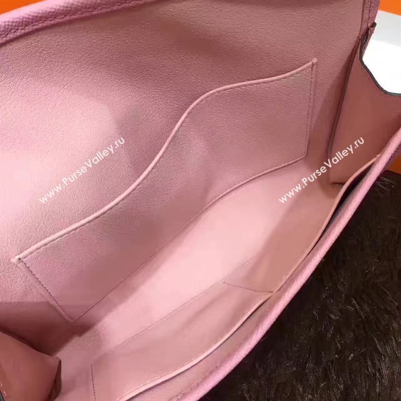 Hermes Epsom large pink clutch bag 5213